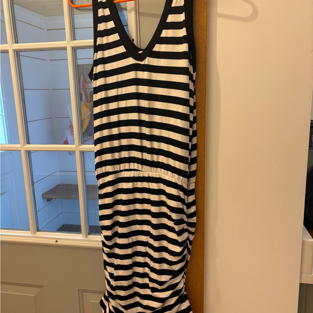 Sundry Black and White Striped Tank Dress